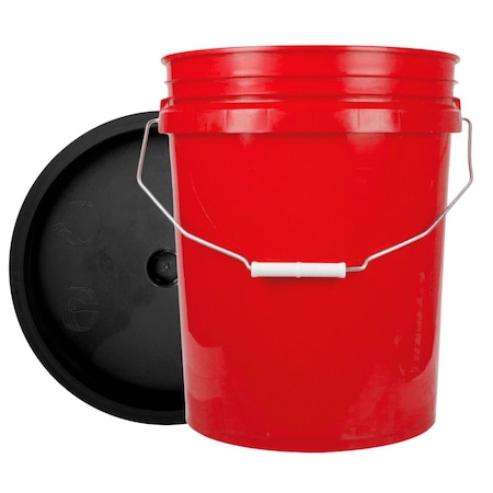 Round Bucket Set  Red And Black